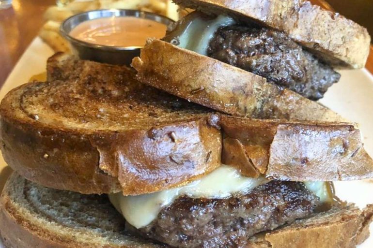 Bison Patty Melt at Montana Ale Works in Bozeman, Montana