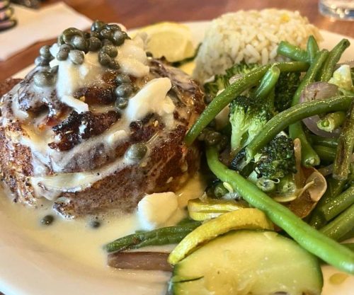 Crab-Stuffed Flounder at Salt Water Grill in Corpus Christi, Texas