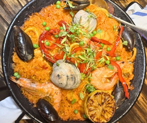 Valencia Paella at Pisco Latin Kitchen in Sandy Springs, Georgia