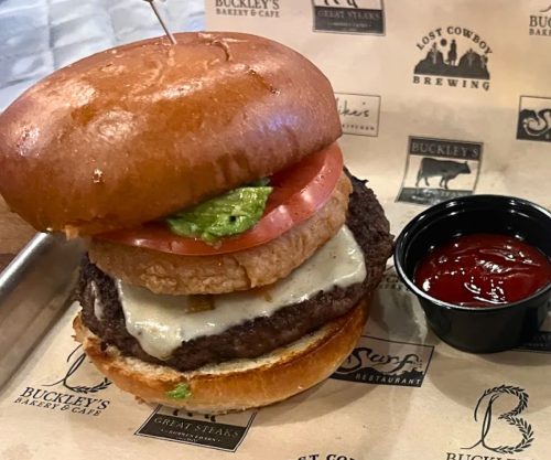Cowboy Burger at Lost Cowboy Brewing in Nashua, NH