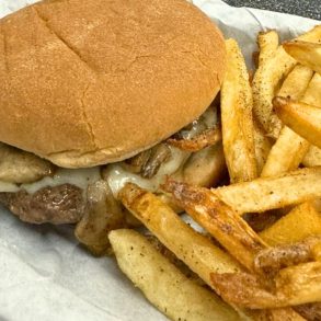 Mushroom Swiss Burger at Jeff's Burgers Dogs & Shakes in Jacksonville, North Carolina