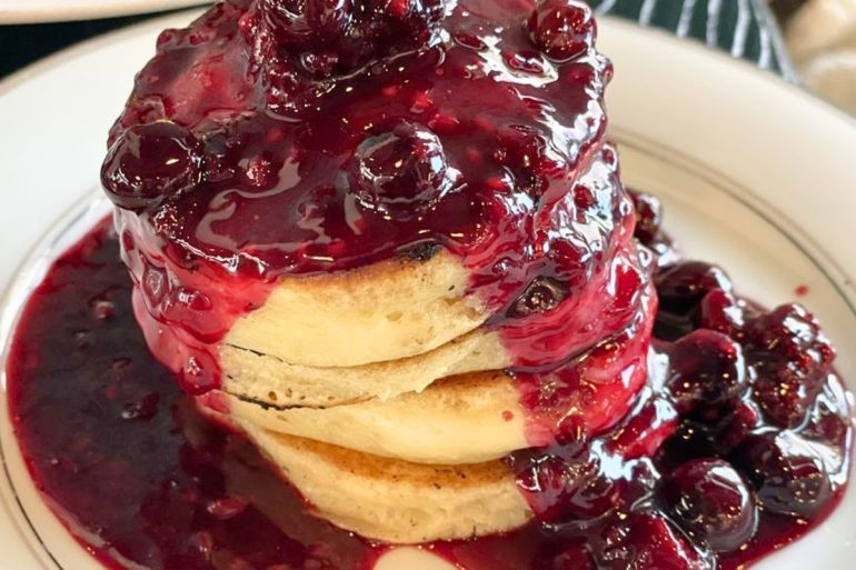 Mochi Pancakes at Jazzy Ladies Cafe & Club in Eugene, Oregon