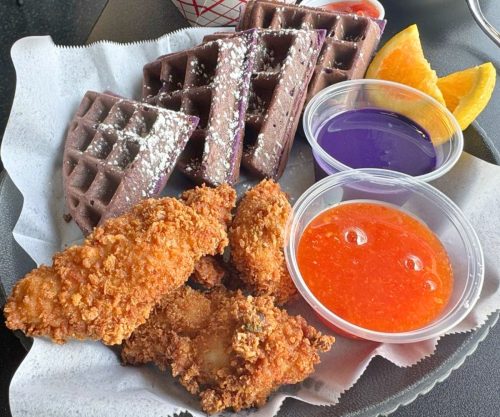 Ube Waffles and Pandan Fried Chicken at West Hill Deli in Auburn, WA