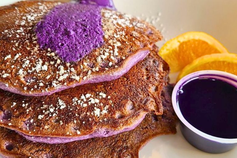 Ube Pancakes at West Hill Deli in Auburn, WA