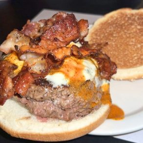 Buffalo Blue with added bacon at Krug's Tavern in Newark, NJ