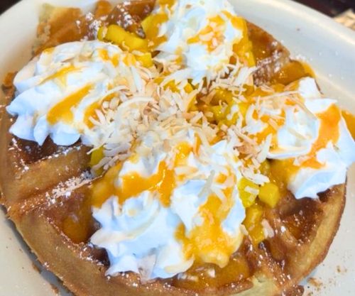 Hawaiian Waffles at Jacobo’s Coffee House in Sparks, NV