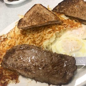 Steak and Eggs at Morg's Diner in Waterloo, Iowa