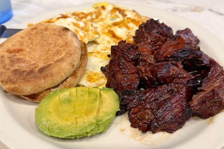 Steak Tips and Eggs at Stonebridge Cafe in Brockton, Massachusetts