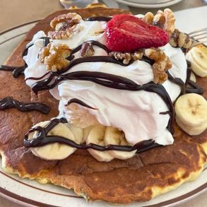 Banana Split Pancake at The Pancake Place in Green Bay, Wisconsin