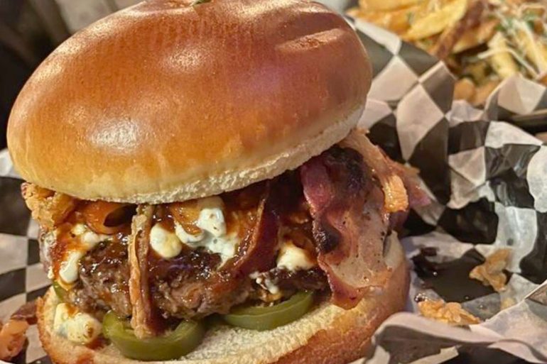 Bleu Burger at Dempsey's Burger Bar in Wichita, Kansas