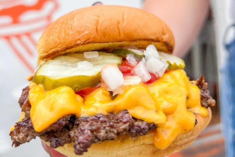 huge burger at proudly serving in long beach california