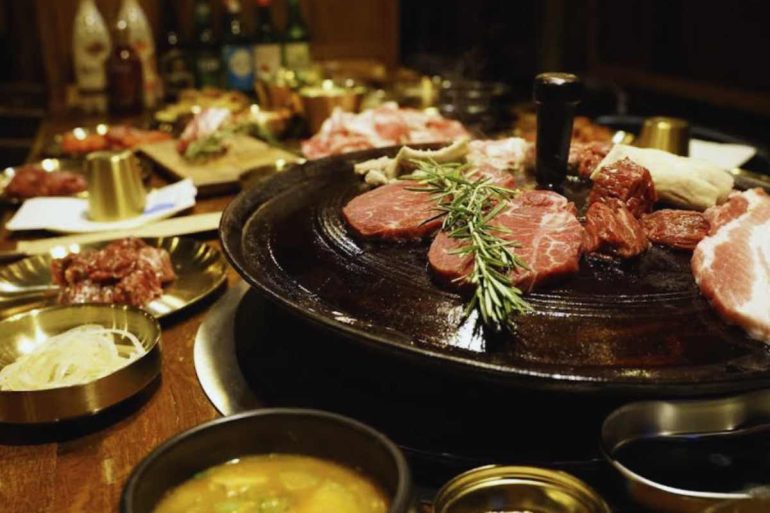 beef grilling at blacksmith bbq in bayside NY