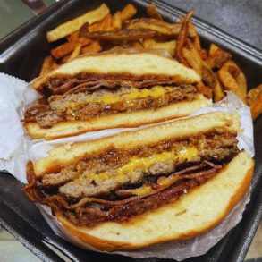 Blue Bird Burgers - Tex Mex Burger with Side of Fries