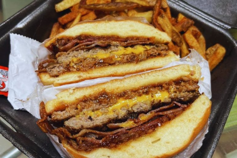 Blue Bird Burgers - Tex Mex Burger with Side of Fries