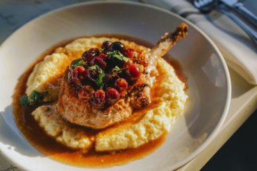 Blanca Food + Wine - Pork with Wine Grapes and Polenta