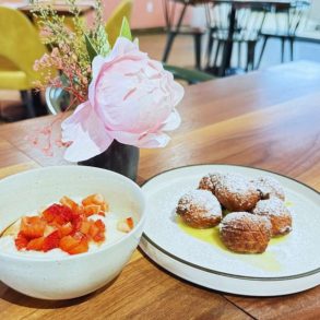 Lady Elaine - Coconut Panna Cotta and Ricotta Fritters