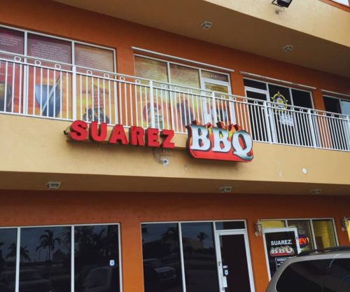 Suarez BBQ - Store Front & Sign