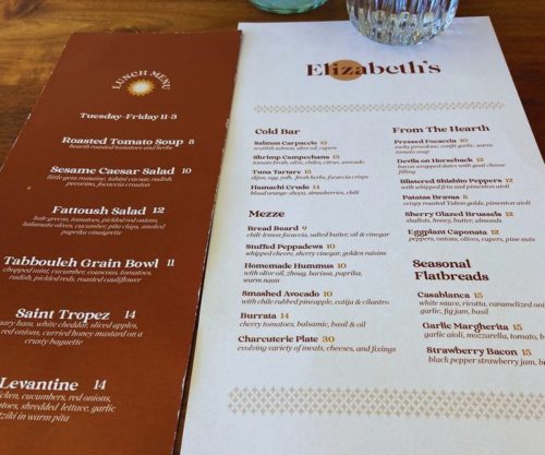 Elizabeth’s - Menu