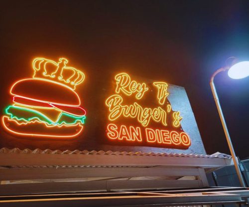 Rey TJ Burgers - Storefront & Sign