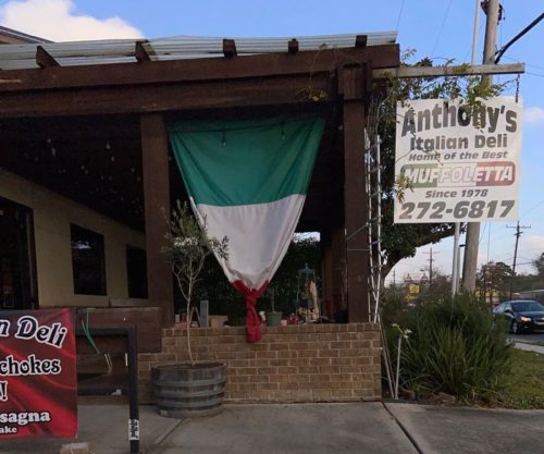 Anthony's Italian Deli - Outside Dining Area & Store Sign