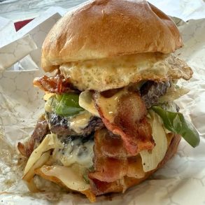 Lee's Burger at Lee's Burger Place in Newton Centre, Massachusetts