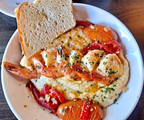 Cajun Shrimp Scampi & Grits at Toasted & Roasted in Henderson, Nevada