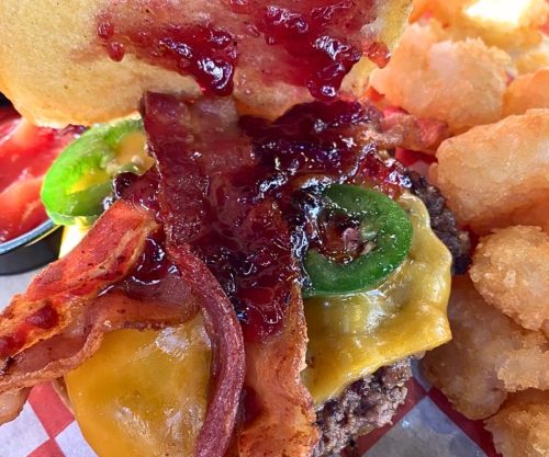 PB&J Burger at Roots Burger Bar in Muncie, IN