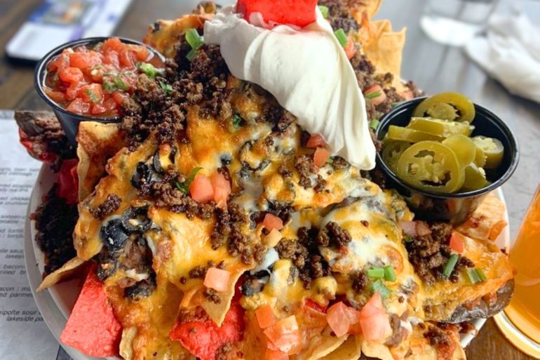bison nachos at Tamarack Brewing Company in Missoula, MT