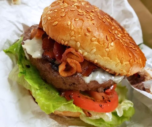 Teriyaki Burger at Lee's Burger Place in Newton Centre, Massachusetts