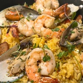 Seafood Paella at Olive Branch Grill in Centennial, CO