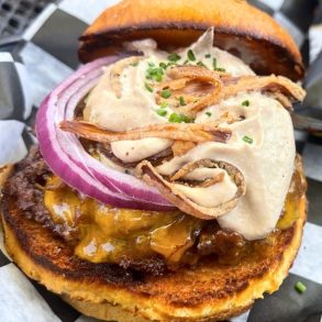 onion burger at Burger Dive in Saint Paul, Minnesota