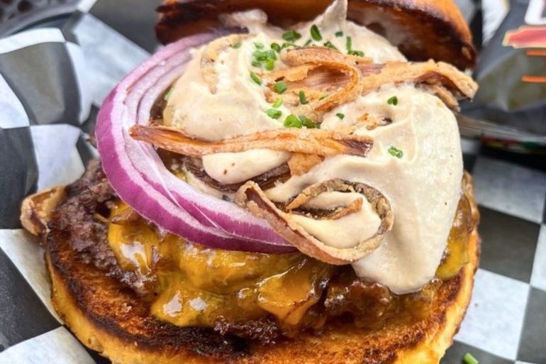 onion burger at Burger Dive in Saint Paul, Minnesota