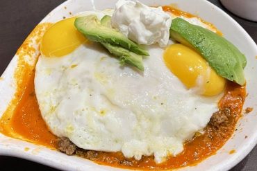 Stacked Enchilada Breakfast at Good Day Cafe in Grand Prairie, TX