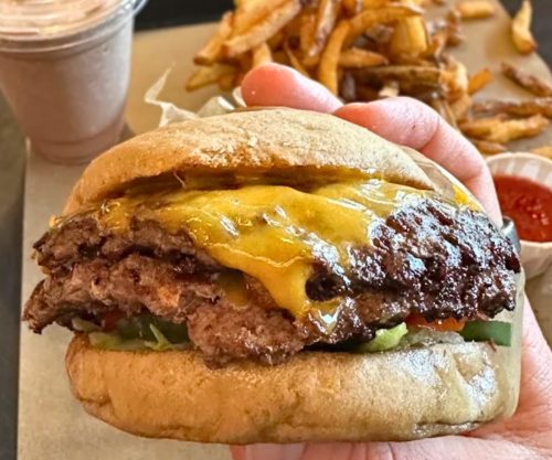 Double Cheeseburger at Wild Pastures Burger in Boulder, Colorado