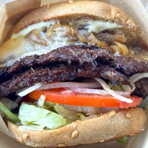 burger at Wild Pastures Burger in Boulder, CO