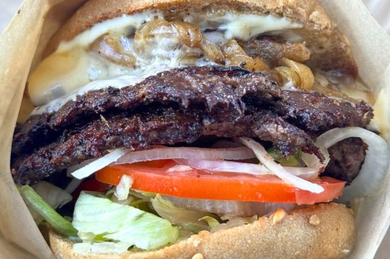 burger at Wild Pastures Burger in Boulder, CO