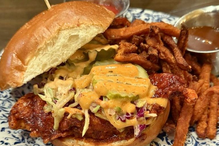 Nashville fried Chicken Sandwich at Southern Social in Eagan, MN