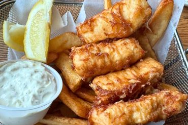 Tempura Halibut and Chips at The Hangar On The Wharf in Juneau, AK