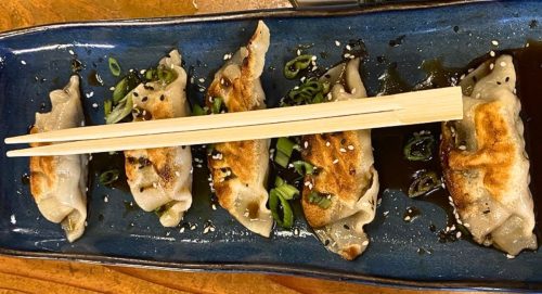 pork pot stickers at Square Root in Brevard, NC