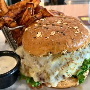 Brie Burger at LouReda's an American Table in Rocky Mount, North Carolina