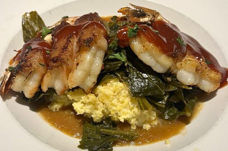 Gulf Shrimp and Grits at Table 100 in Flowood, MS