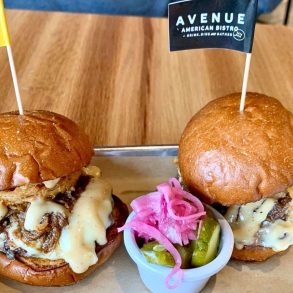 White BBQ Brisket Sliders at Avenue American Bistro in Wayne, Michigan