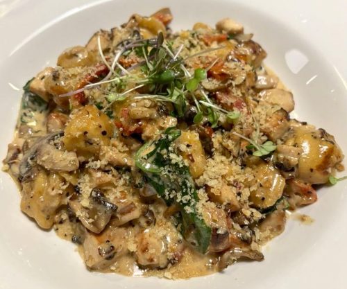 Chicken Mushroom Gnocchi at East End Grill in Lafayette, Indiana