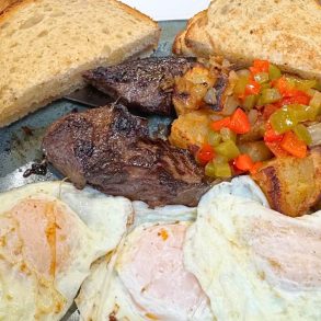Steak Tips & Eggs at The Good Place in Hudson, NH