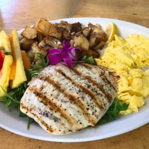 Big Kahuna Fish Breakfast at Island Lava Java in Kailua-Kona, HI