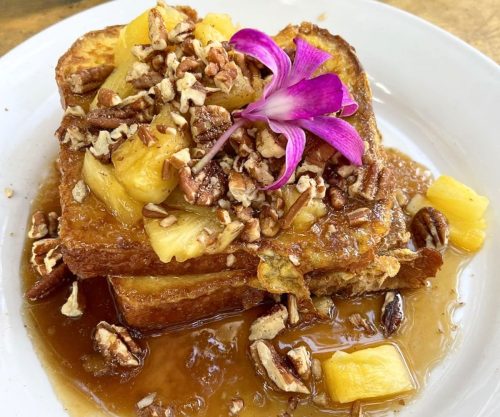 Pineapple "Upside Down" French Toast at Island Lava Java in Kailua-Kona, Hawaii