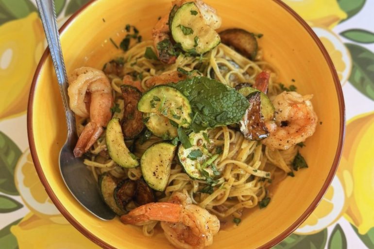 Tagliolini Zucchini with Shrimp Special
