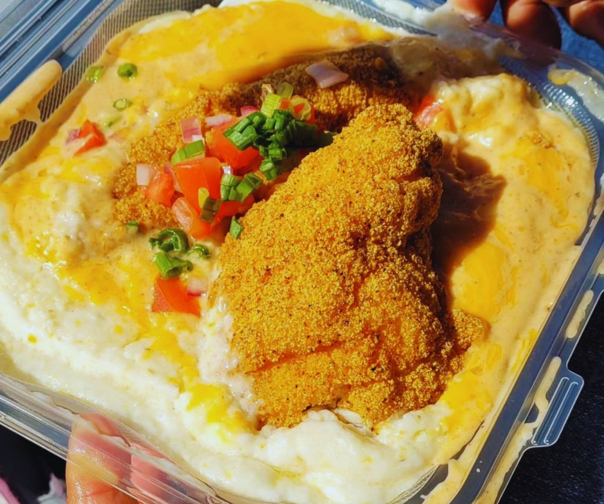 Surf & Soul Spot - Cat Fish with Creamy Grits