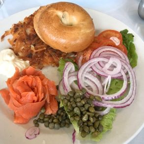 Smoked Salmon Bagel at Sandpiper Cafe in Juneau, Alaska