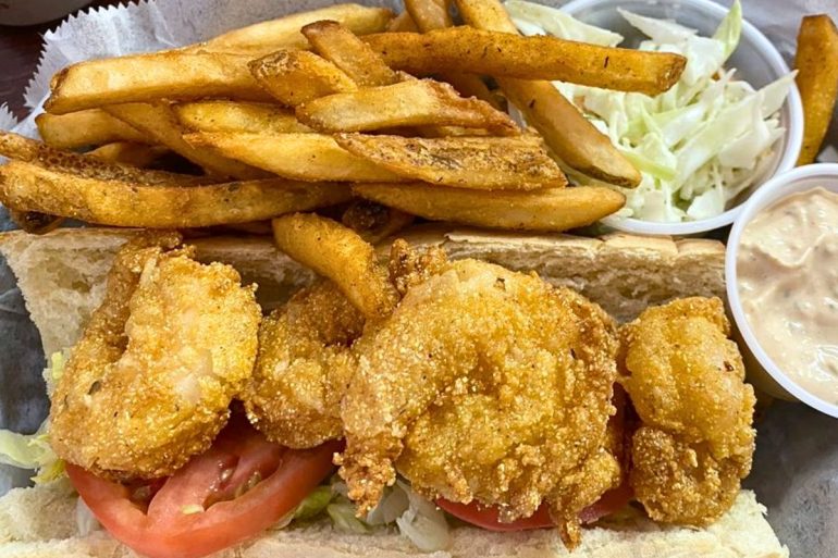 Shrimp Po'Boy at Po' Boys Creole Restaurant in Milton, DE
